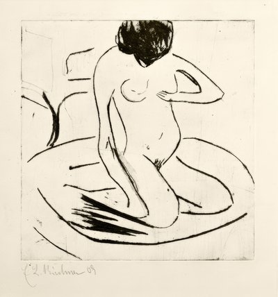 Badende foran et jernkomfur af Ernst Ludwig Kirchner